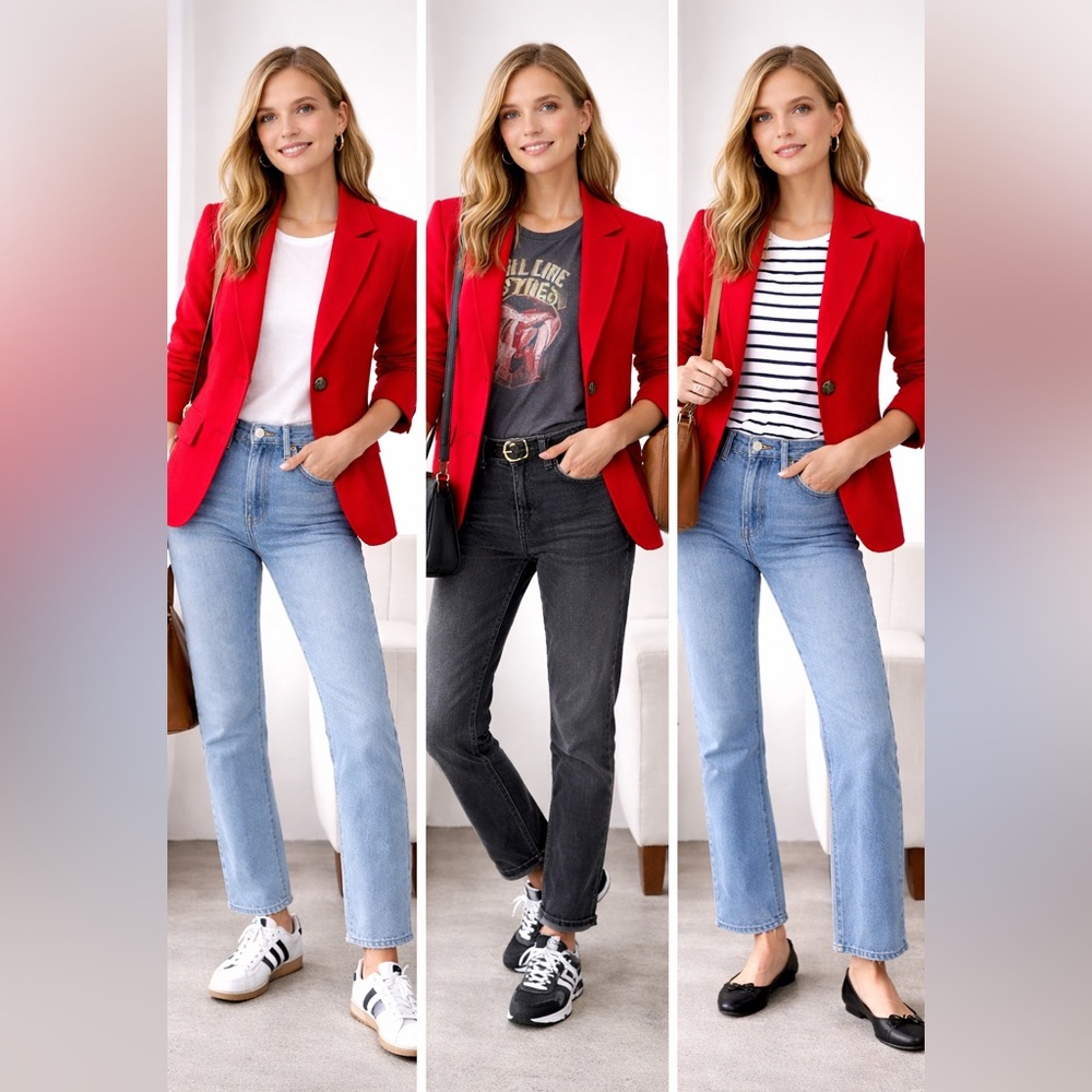 Talbots Shetland Wool Red Blazer, NWT